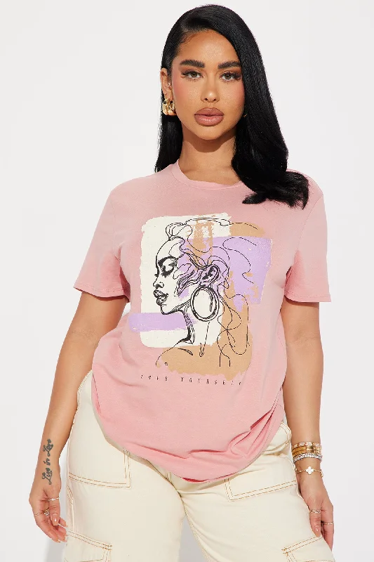 Love Yourself Graphic Tshirt - Mauve