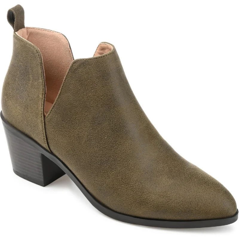 Womens Faux Suede Pointed Toe Booties