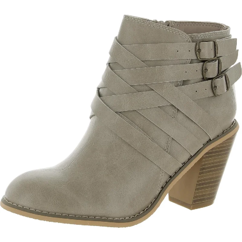 Womens Block Heel Short Booties