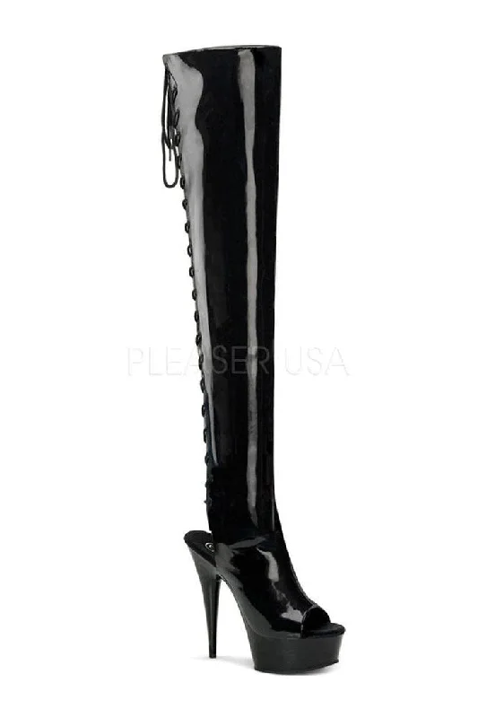 DELIGHT-3017 Platform Boot  | Black Patent