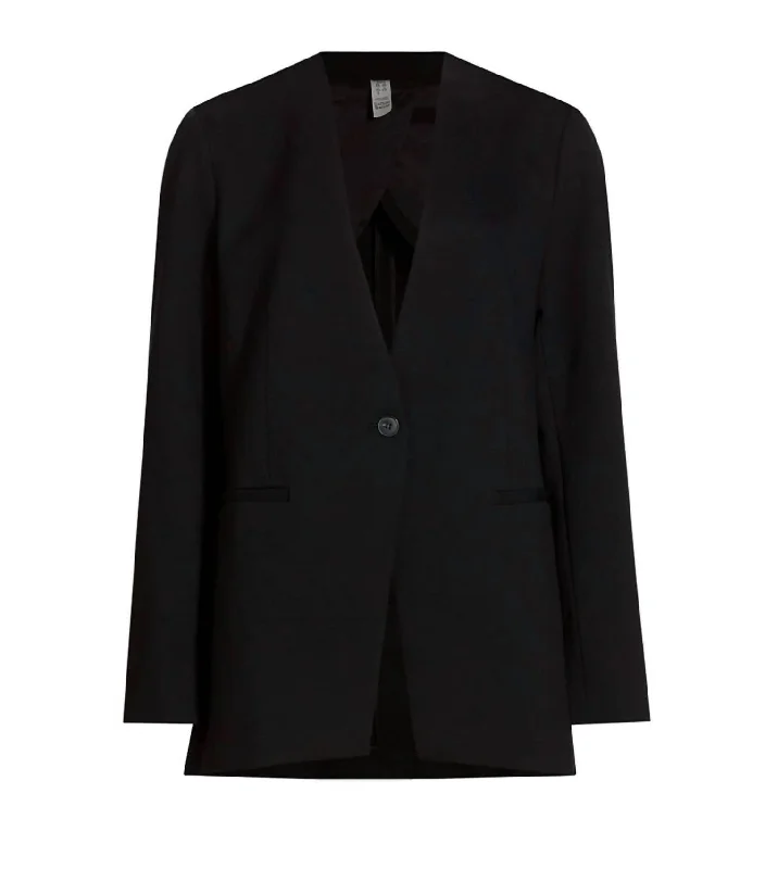 Perfect Collarless Blazer In Black