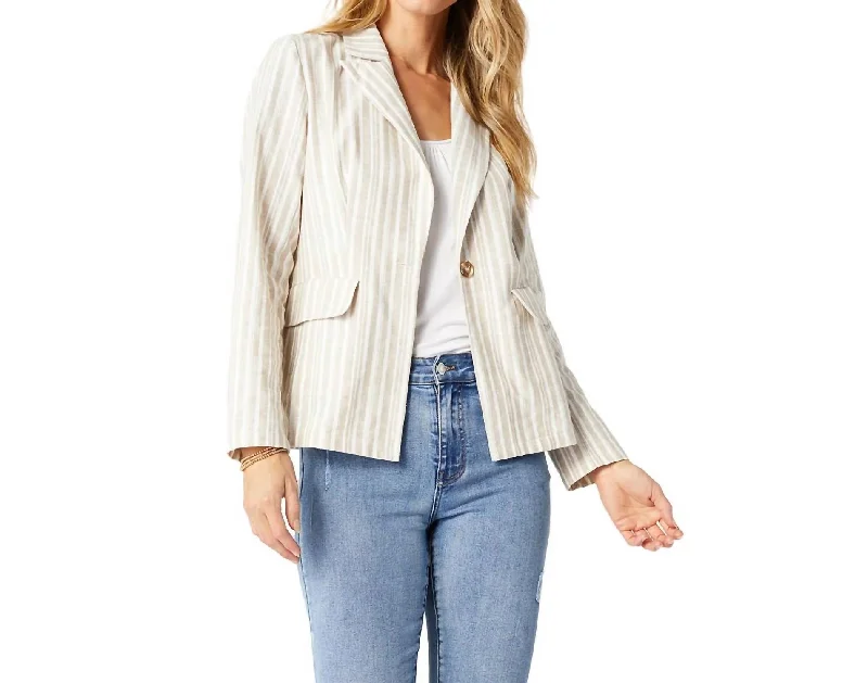 Sydney Striped Blazer In Natural Stripe