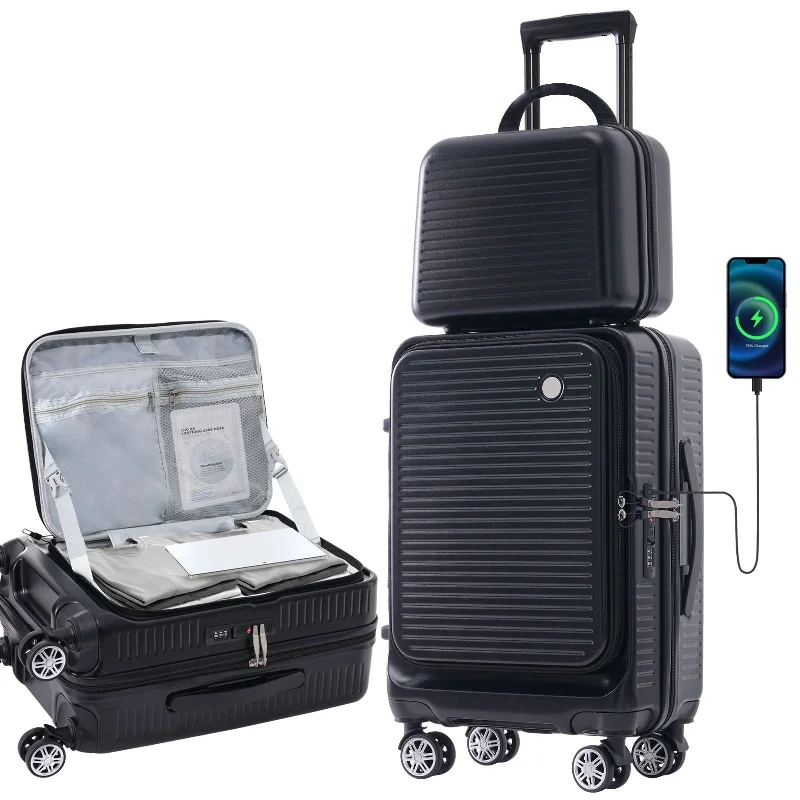 TSA-approved combination locks for luggage security during international travelTSA-approved combination locks for luggage security during international travel2 Pcs Carry-on Luggage Set, 20" Front Loading Suitcase USB Port TSA Lock, with Underseat Case TSA-approved combination locks for luggage security during international travelTSA-approved combination locks for luggage security during international travel2 Pcs Carry-on Luggage Set, 20" Front Loading Suitcase USB Port TSA Lock, with Underseat Case
