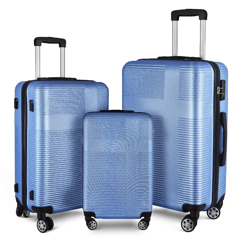 Earplugs and eye masks set for a good sleep during long - haul flightsEarplugs and eye masks set for a good sleep during long - haul flights3 Piece Luggage with TSA Lock ABS, Durable Luggage Set, Lightweight Suitcase with Hooks, 20in/24in/28in