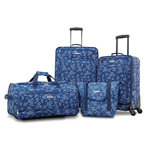 Luggage straps with buckle closures to secure overstuffed bagsAmerican Tourister Fieldbrook XLT 4pc Set (bb/Wh Dfl/21/25 Spinner), Blue Floral Luggage straps with buckle closures to secure overstuffed bagsAmerican Tourister Fieldbrook XLT 4pc Set (bb/Wh Dfl/21/25 Spinner), Blue Floral