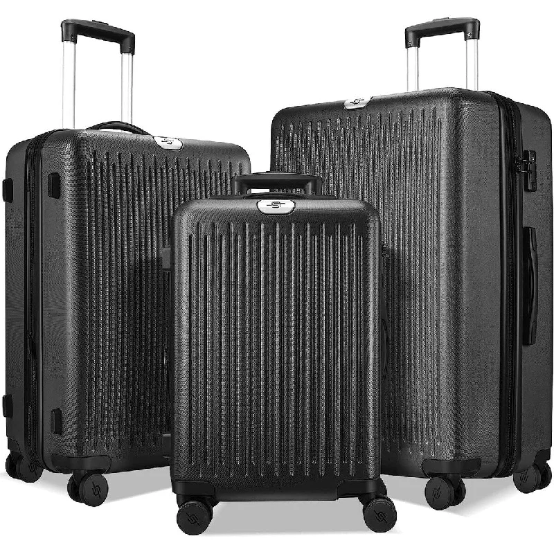 Magnetic luggage labels that can be easily changed or removedBlack 3 Piece Luggage Softside Expandable Lightweight Durable w/ Telescoping Handle&Double Spinner Wheels for Long Travel Magnetic luggage labels that can be easily changed or removedBlack 3 Piece Luggage Softside Expandable Lightweight Durable w/ Telescoping Handle&Double Spinner Wheels for Long Travel