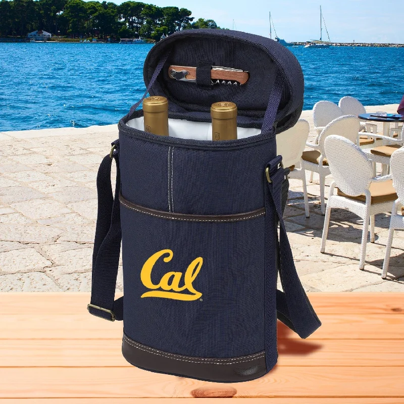 Leather luggage handles for a comfortable and stylish gripCalifornia Berkeley Golden Bears Two Bottle Wine Tote Leather luggage handles for a comfortable and stylish gripCalifornia Berkeley Golden Bears Two Bottle Wine Tote