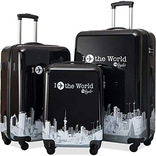 Expandable packing cubes sets in various sizes for organized suitcase packingFlieks Graphic Print Luggage Set 3 Piece ABS + PC Spinner Travel Suitcase (Around the World) Expandable packing cubes sets in various sizes for organized suitcase packingFlieks Graphic Print Luggage Set 3 Piece ABS + PC Spinner Travel Suitcase (Around the World)