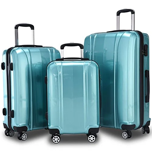 Luggage straps with buckle closures to secure overstuffed bagsGHP 20" 24" 28" ABS & PC Shell Blue Trolley Suitcase Travelling Luggage Set w Wheels Luggage straps with buckle closures to secure overstuffed bagsGHP 20" 24" 28" ABS & PC Shell Blue Trolley Suitcase Travelling Luggage Set w Wheels