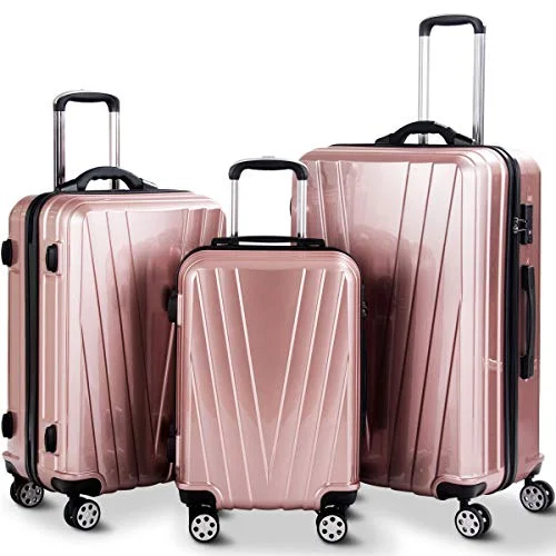 Travel garment hangers that are foldable for easy packingGHP 3-Pcs 20" 24" & 28" Pink Trolley Suitcas Luggage Set w TSA Lock Weighing Function Travel garment hangers that are foldable for easy packingGHP 3-Pcs 20" 24" & 28" Pink Trolley Suitcas Luggage Set w TSA Lock Weighing Function