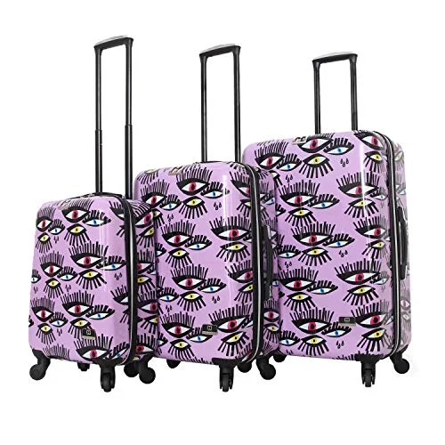 Earplugs and eye masks set for a good sleep during long - haul flightsHALINA Bouffants & Broken Hearts Bold Eyes 3 Piece Set Luggage, Multicolor Earplugs and eye masks set for a good sleep during long - haul flightsHALINA Bouffants & Broken Hearts Bold Eyes 3 Piece Set Luggage, Multicolor