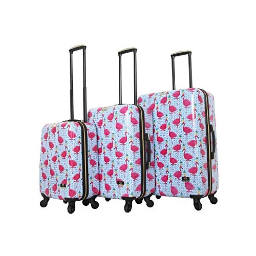 Neck pillows with memory foam for comfortable in - flight or car ridesHALINA Bouffants & Broken Hearts Party Flamingos 3 Piece Set Luggage, Multicolor Neck pillows with memory foam for comfortable in - flight or car ridesHALINA Bouffants & Broken Hearts Party Flamingos 3 Piece Set Luggage, Multicolor