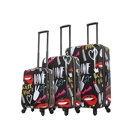 Compression packing bags to save space in travel backpacksHALINA Nikki Chu Kiss Me 3 Piece Set Luggage, Multicolor