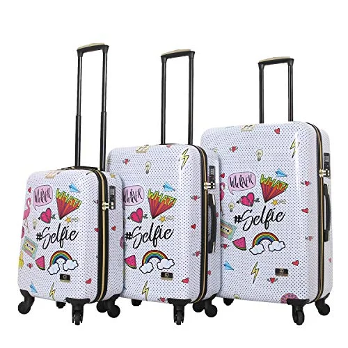 Compression packing bags to save space in travel backpacksHALINA Nikki Chu Whatever 3 Piece Set Luggage, Multicolor Compression packing bags to save space in travel backpacksHALINA Nikki Chu Whatever 3 Piece Set Luggage, Multicolor