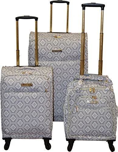 Anti - theft RFID blocking travel wallet for safe money and card storageJenni Chan Snow Flake Collection Lightweight 3-PC Spinner Luggage Set (Grey) Anti - theft RFID blocking travel wallet for safe money and card storageJenni Chan Snow Flake Collection Lightweight 3-PC Spinner Luggage Set (Grey)