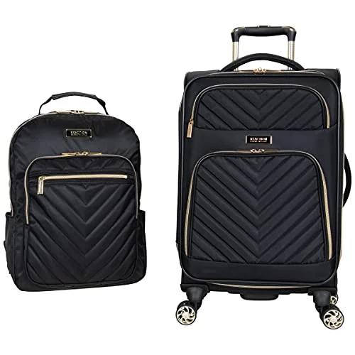 Anti - theft RFID blocking travel wallet for safe money and card storageKenneth Cole Reaction Women's Chelsea Luggage Chevron Softside 8-Wheel Spinner Expandable Suitcase Collection, Black, 2pc Bundle (Carry On+Backpack) Anti - theft RFID blocking travel wallet for safe money and card storageKenneth Cole Reaction Women's Chelsea Luggage Chevron Softside 8-Wheel Spinner Expandable Suitcase Collection, Black, 2pc Bundle (Carry On+Backpack)