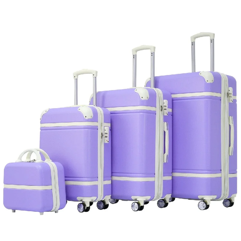 Waterproof luggage covers for protection against rain on outdoor tripsLuggage Set 4 Piece Trolley Case Hardshell Suitcase with TSA Lock Spinner Wheels and Cosmetic Case Spinner Suitcase, Purple Waterproof luggage covers for protection against rain on outdoor tripsLuggage Set 4 Piece Trolley Case Hardshell Suitcase with TSA Lock Spinner Wheels and Cosmetic Case Spinner Suitcase, Purple