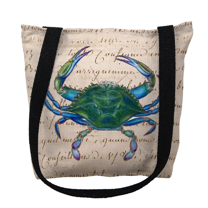 Luggage trolley organizers to hold small items like keys and phonesLuggage trolley organizers to hold small items like keys and phonesMale Blue Crab Beige Script Small Tote Bag 13x13