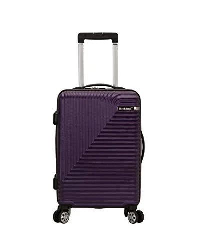 Leather luggage handles for a comfortable and stylish gripRockland Star Trail Hardside Spinner Wheel Luggage, Purple, Carry-On 20-Inch Leather luggage handles for a comfortable and stylish gripRockland Star Trail Hardside Spinner Wheel Luggage, Purple, Carry-On 20-Inch