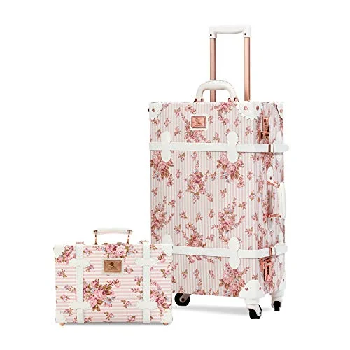 Neck pillows with memory foam for comfortable in - flight or car ridesUnitravel Vintage Trunk Luggage Set 20 inch Carry on Suitcase with 12 inch Handbag for Women (Floral Pink) Neck pillows with memory foam for comfortable in - flight or car ridesUnitravel Vintage Trunk Luggage Set 20 inch Carry on Suitcase with 12 inch Handbag for Women (Floral Pink)