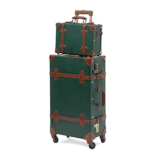 Leather luggage handles for a comfortable and stylish gripLeather luggage handles for a comfortable and stylish gripUNIWALKER Vintage Suitcase Set 24inch Women Spinner Luggage with 12inch Train Case (Dark Green) Leather luggage handles for a comfortable and stylish gripLeather luggage handles for a comfortable and stylish gripUNIWALKER Vintage Suitcase Set 24inch Women Spinner Luggage with 12inch Train Case (Dark Green)
