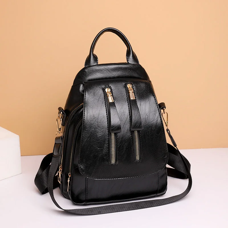 Luggage trolley organizers to hold small items like keys and phonesLuggage trolley organizers to hold small items like keys and phonesWomen's Backpack PU Soft Leather Texture Casual Lightweight Shoulder Travel Bag Fashionable Simple Retro Commuter Bag