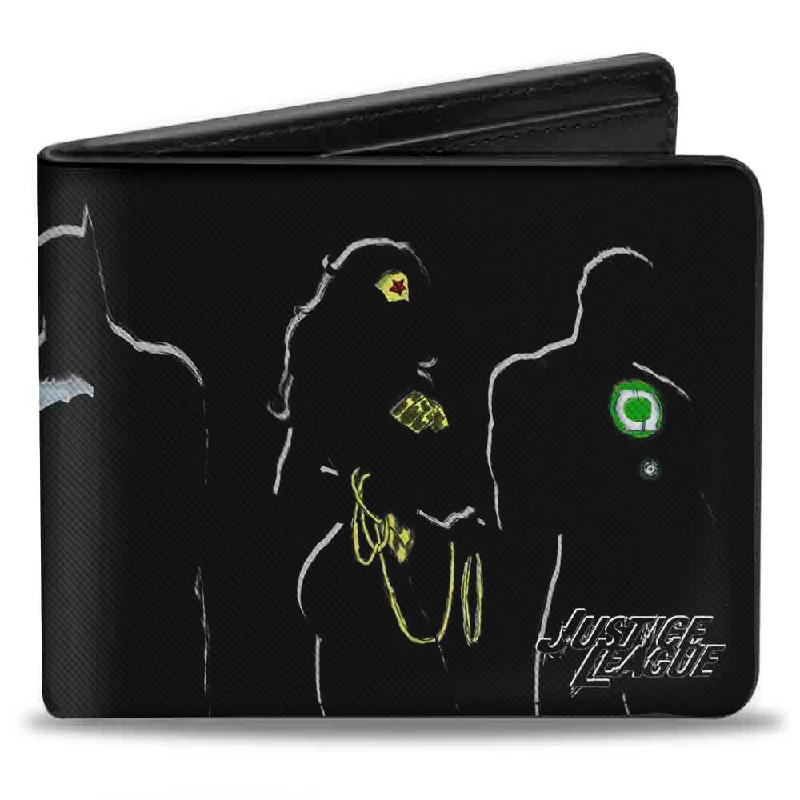 Money clips with magnetic closureMoney clips with magnetic closureBi-Fold Wallet - JUSTICE LEAGUE 5-Superhero Silhouette Group Pose Black Multi Color Money clips with magnetic closureMoney clips with magnetic closureBi-Fold Wallet - JUSTICE LEAGUE 5-Superhero Silhouette Group Pose Black Multi Color