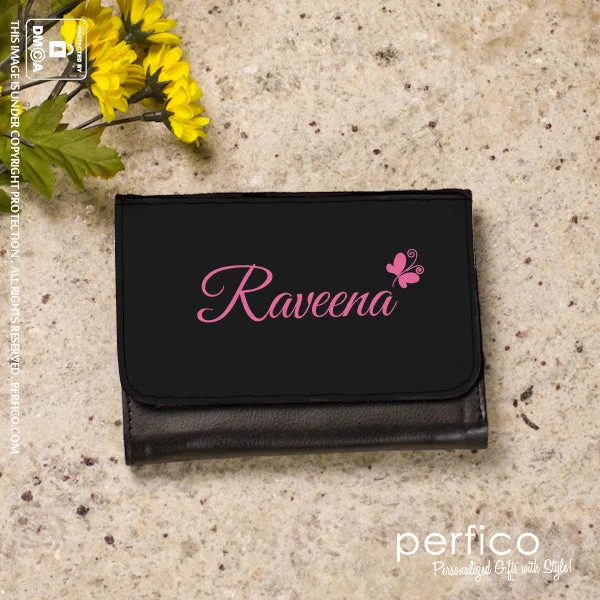 Luxury leather money clips with card slotsLuxury leather money clips with card slotsButterfly © Personalized Wallet for Women