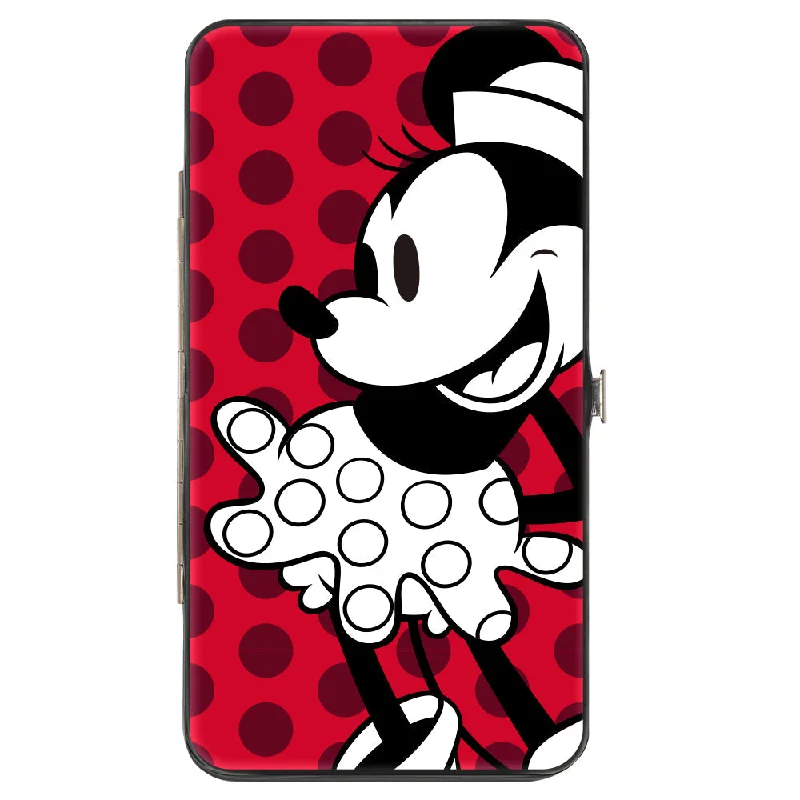 Money clips with magnetic closureMoney clips with magnetic closureHinged Wallet - Vintage Minnie Smiling Pose Front + Back Views Dots Reds/Black/White Money clips with magnetic closureMoney clips with magnetic closureHinged Wallet - Vintage Minnie Smiling Pose Front + Back Views Dots Reds/Black/White