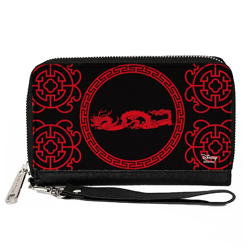 Vintage-style money clips for collectorsVintage-style money clips for collectorsWomen's PU Zip Around Wallet Rectangle - Mulan Dragon Icon Lattice Pattern Black Red Vintage-style money clips for collectorsVintage-style money clips for collectorsWomen's PU Zip Around Wallet Rectangle - Mulan Dragon Icon Lattice Pattern Black Red