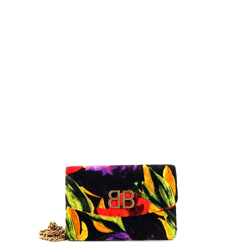 Personalized engraved money clips for menBB Chain Wallet Quilted Printed Velvet