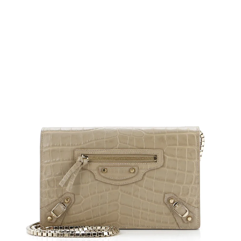Lightweight money clips for travelCity Classic Studs Wallet on Chain Crocodile Embossed Leather Lightweight money clips for travelCity Classic Studs Wallet on Chain Crocodile Embossed Leather