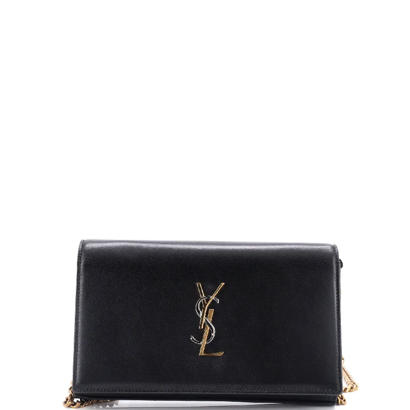 Slim money clips for minimalist walletsClassic Monogram Wallet on Chain Leather