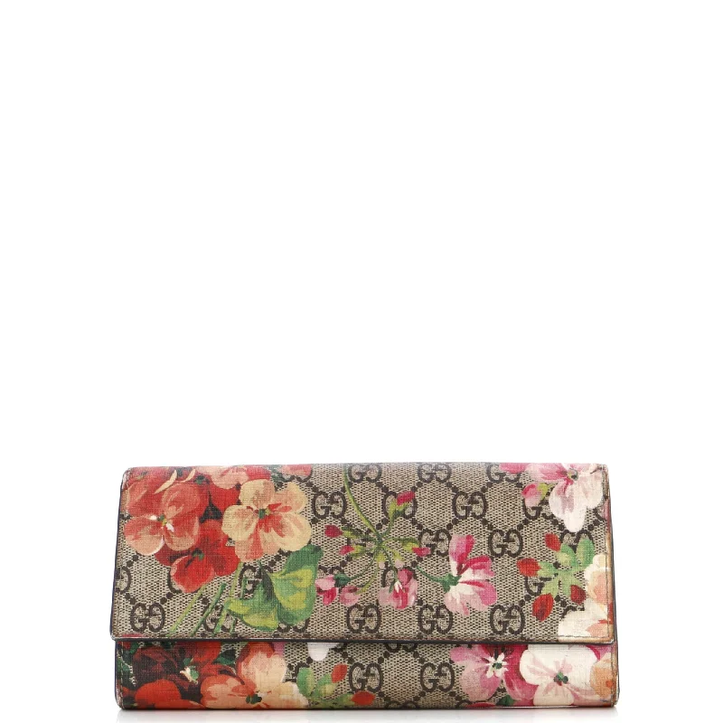 Custom money clips for corporate giftsContinental Wallet Blooms Print GG Coated Canvas Custom money clips for corporate giftsContinental Wallet Blooms Print GG Coated Canvas