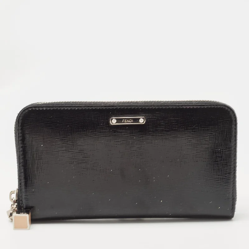 Eco-friendly money clips made from sustainable materialsFendi Black Patent Leather Zip Around Wallet Eco-friendly money clips made from sustainable materialsFendi Black Patent Leather Zip Around Wallet