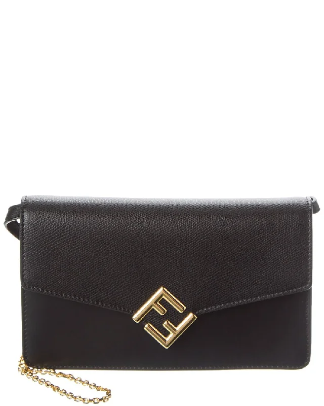 Lightweight money clips for travelFENDI FF Diamonds Leather Wallet On Chain