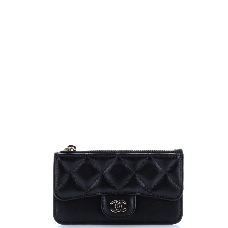 Money clips with built-in bottle openersFlap Zip Card Holder Quilted Lambskin