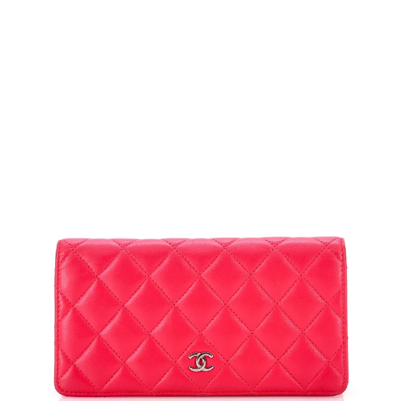 Personalized engraved money clips for menL-Flap Wallet Quilted Lambskin Compact