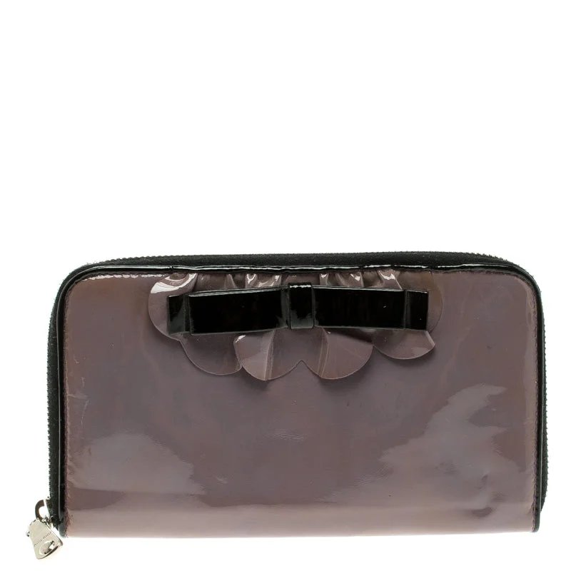 Elegant money clips for weddingsMiu Miu Lilac Patent Leather Zip Around Wallet..
