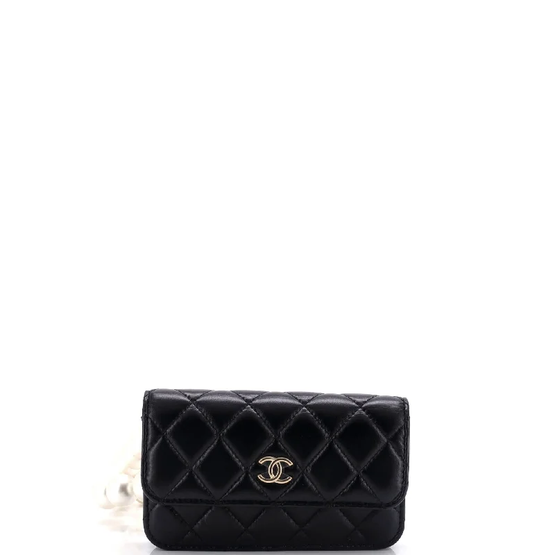 Top-rated money clips for everyday usePearl Strap CC Wallet on Chain Quilted Calfskin Mini Top-rated money clips for everyday usePearl Strap CC Wallet on Chain Quilted Calfskin Mini