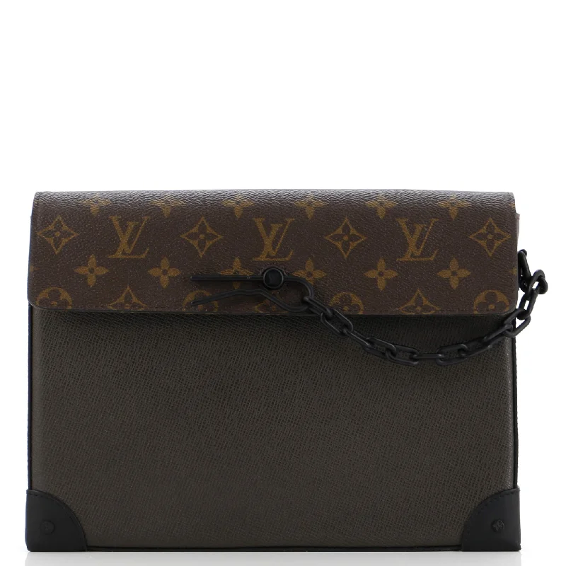 Money clips with RFID protectionPochette Voyage Steamer Leather and Monogram Canvas