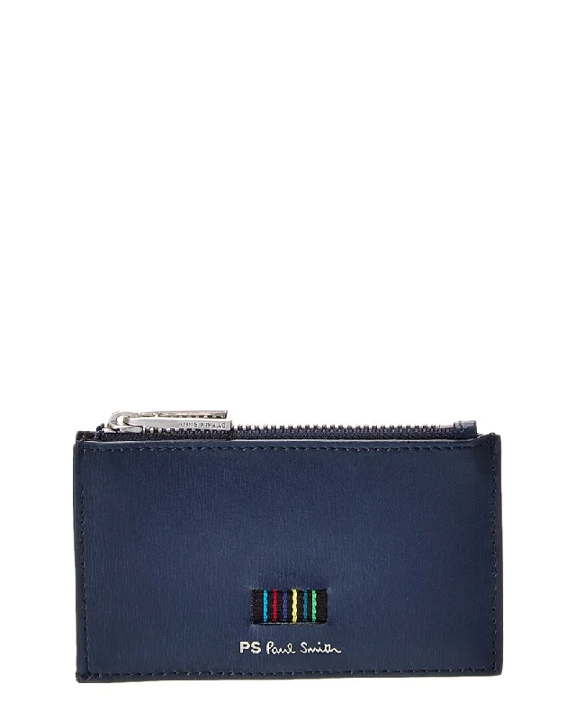 Luxury leather money clips with card slotsPS Paul Smith Zip Leather Card Holder