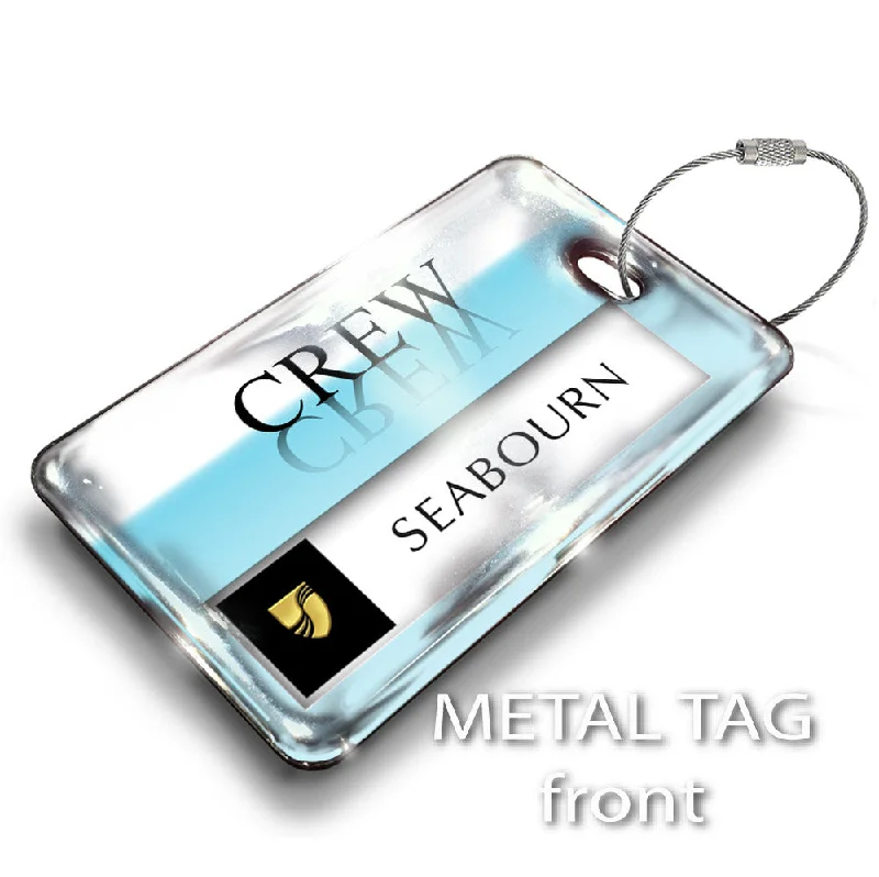 Laser-Cut Metal Passport Covers & Wallets with Geometric Designs for Tech-SavvySeabourn Cruise Lines Logo Landscape Aqua Blue