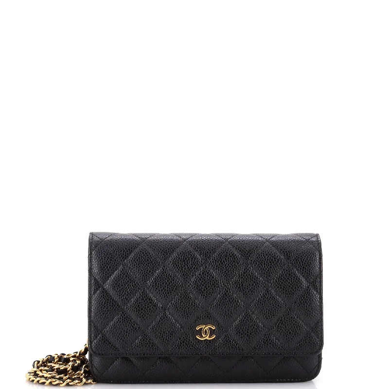 Slim money clips for minimalist walletsWallet on Chain Quilted Caviar