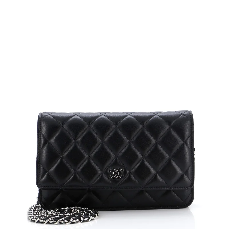 Lightweight money clips for travelWallet on Chain Quilted Lambskin