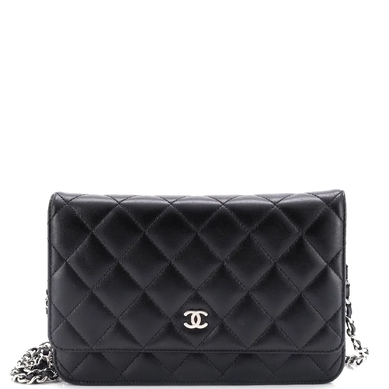 Money clips with magnetic closureWallet on Chain Quilted Lambskin