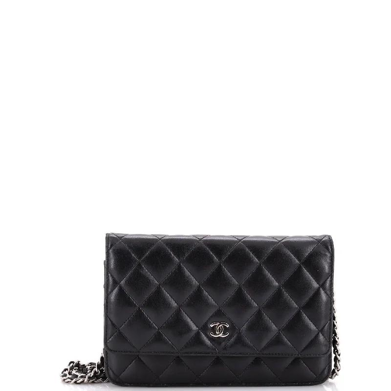Luxury leather money clips with card slotsWallet on Chain Quilted Lambskin