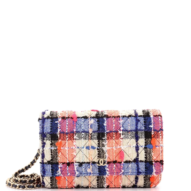 Lightweight money clips for travelWallet on Chain Quilted Tweed