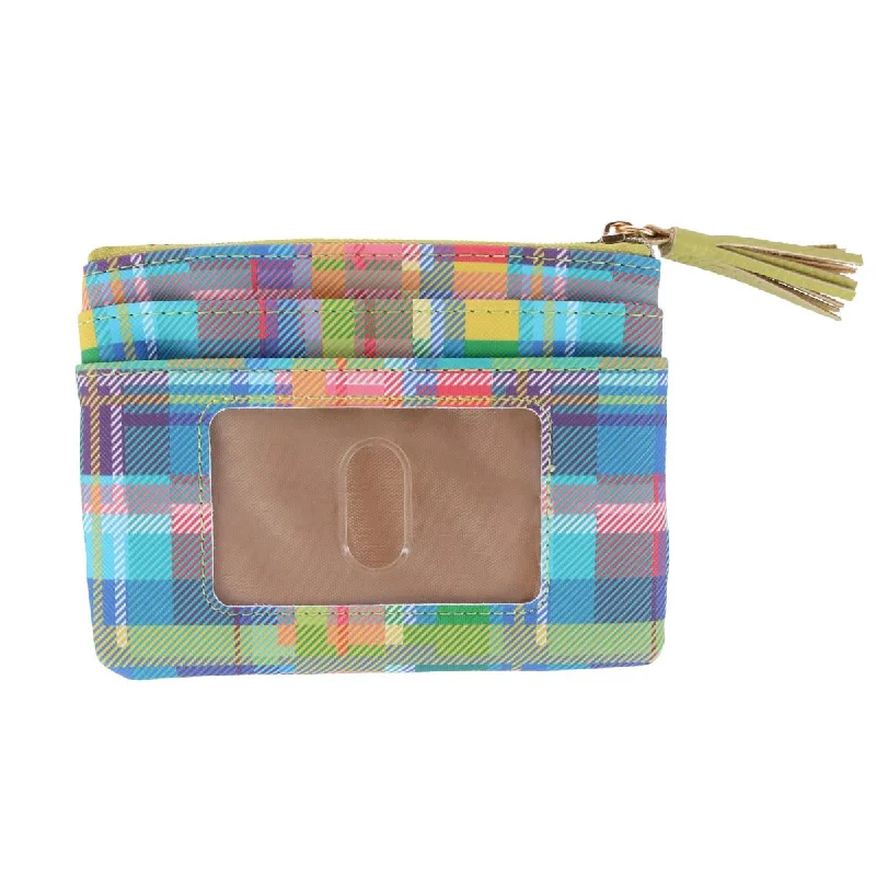 Vintage-style money clips for collectorsWomen's Madras Vegan Leather Large ID Coin Case Vintage-style money clips for collectorsWomen's Madras Vegan Leather Large ID Coin Case