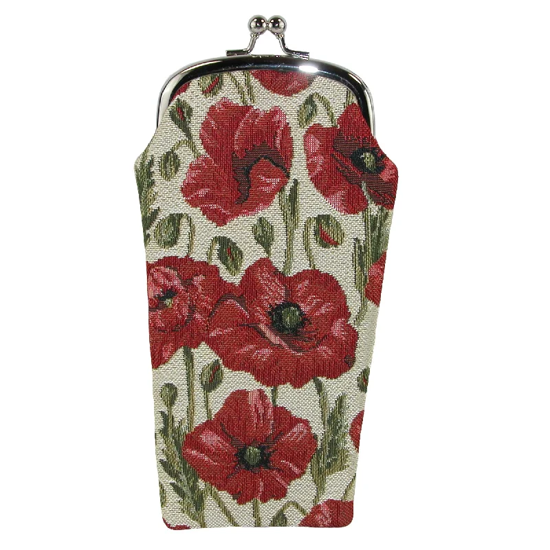 Lightweight money clips for travelWomen's Poppy Print Tapestry Glasses Case